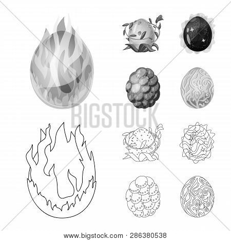 Vector Design Of Animal And Prehistoric Symbol. Set Of Animal And Cute  Stock Vector Illustration.