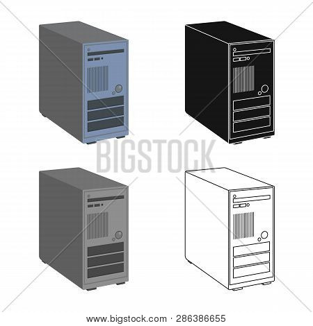 Vector Illustration Of Laptop And Device Symbol. Set Of Laptop And Server Vector Icon For Stock.