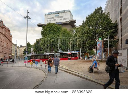 Vienna, Austria - July 15, 2017. The House Of The Sea Located Inside Of The Former Flak Tower In Est