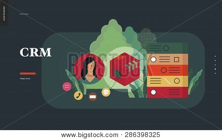 Technology 2 - Crm Customer Relationship Management - Modern Flat Vector Concept Digital Illustratio
