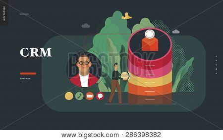Technology 2 - Crm Customer Relationship Management - Modern Flat Vector Concept Digital Illustratio