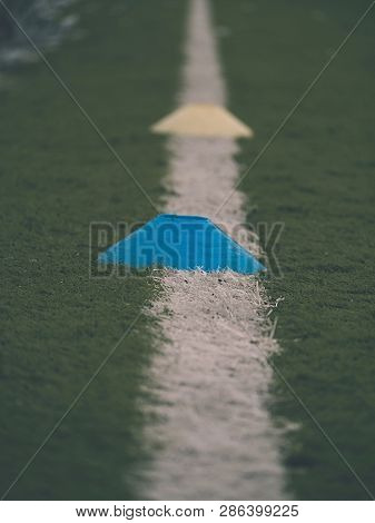 Football Equipment Football Field Training View From Loe Angle
