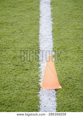 Football Equipment Football Field Training View From Loe Angle