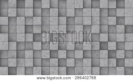 3d Rendered Concrete Blocks At Different Heights.