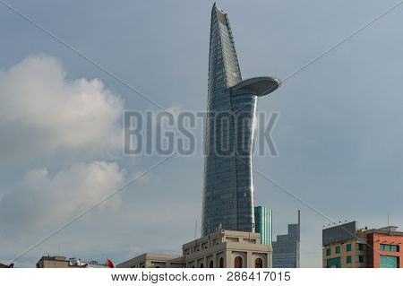 Ho Chi Minh City, Vietnam - August 25, 2017: Saigon Skydeck Architectural Landmark In Ho Chi Minh Ci