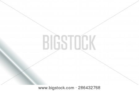Background Corner Element On White Paper Fabric Diagonally Fold. Blank With Soft Shadows. Copy-space