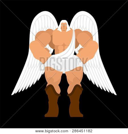 Angel Strong. Powerful Archangel. Power Of God. Vector
