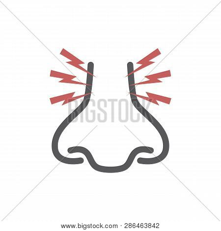 Itchy Nose. Vector Icon For Web Graphic.