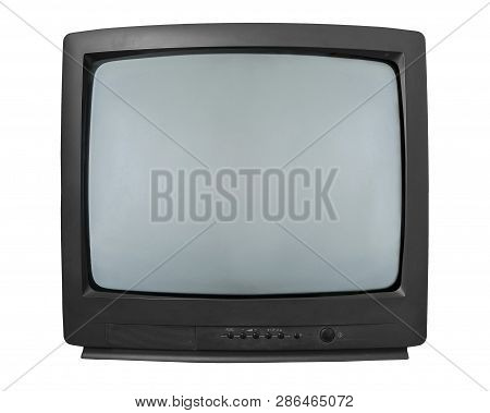 Old Tv. Tv With Kinescope On A White Background.
