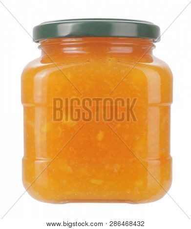 Homemade fig jam or marmalade in glass jar