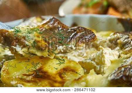 Veal Orloff - Myaso Po Frantsuski;, Russian 19th Century Classic Cuisine , Assorted  Dishes, Top Vie