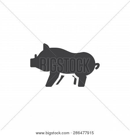 Boar Side View Vector Icon. Filled Flat Sign For Mobile Concept And Web Design. Wild Boar With Tusks