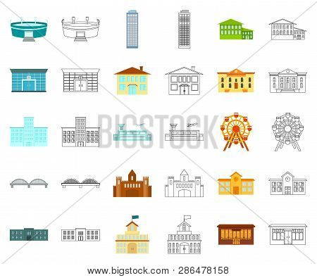 Building Repair Cartoon, Outline Icons In Set Collection For Design.building Material And Tools Vect