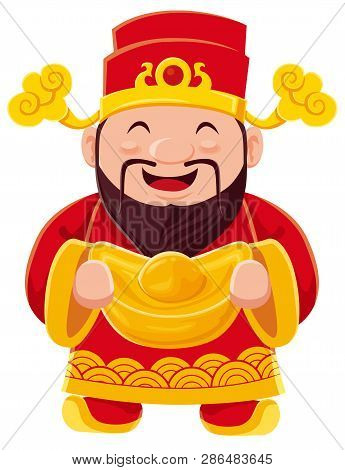 Caishen Prosperity China Happy New Year  Luck Money Illustration