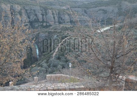 Wonderful Views Of The Vero River From The Alquezar Collegiate Castle. Landscapes, Nature, History, 