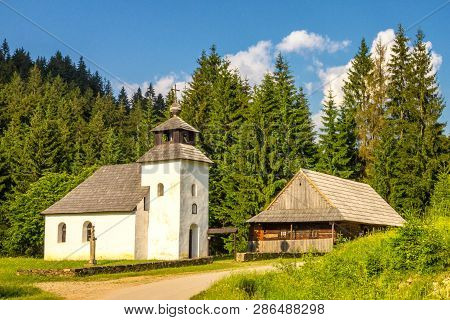 Historic Chapel Near Vychylovka Village In The Kysuce Region, Slovakia, Europe.