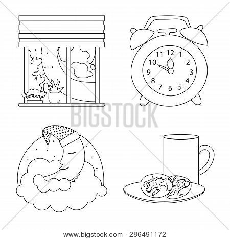 Isolated Object Of Dreams And Night Icon. Collection Of Dreams And Bedroom Stock Symbol For Web.