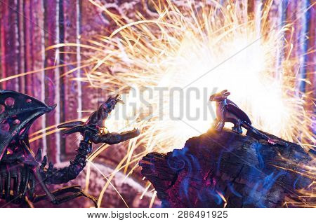 Magnitogorsk, Russia - February 18, 2019: A Single Dragon Toothless Figurine, Which Represents One O