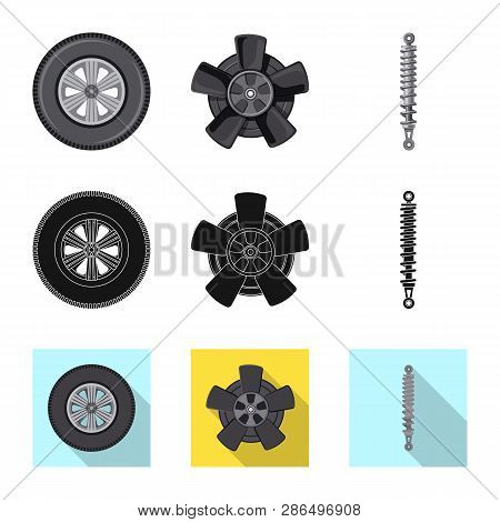 Vector Illustration Of Auto And Part Icon. Set Of Auto And Car Stock Vector Illustration.
