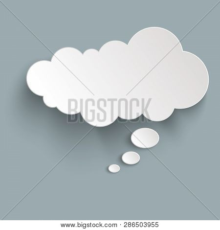 Illustration Of Thought Bubble With Shadow Looking Like Sticker