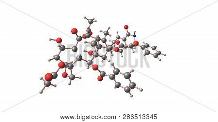 Paclitaxel Molecular Structure Isolated On White