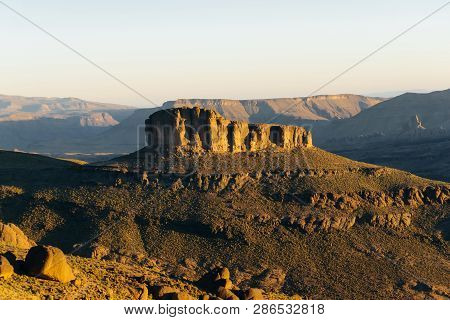 Morocco Tourism: Trekking Man In Mountains. Atlas Mountains, Jebel Sakhro (djebel Sahro), Ourzazate,