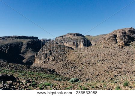 Morocco Tourism: Trekking Man In Mountains. Atlas Mountains, Jebel Sakhro (djebel Sahro), Ourzazate,
