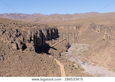 Morocco Tourism: Trekking Man In Mountains. Atlas Mountains, Jebel Sakhro (djebel Sahro), Ourzazate,