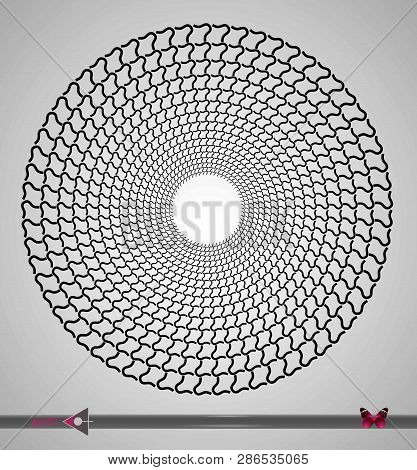 Repeating Circular Black And White Pattern. Round Background For Design.
