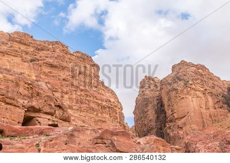 Hills Of Petra (red Rose City), Jordan. Petra Is Unesco World Heritage Site And Is One Of New7wonder