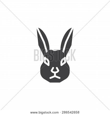 Hare Head Vector Icon. Filled Flat Sign For Mobile Concept And Web Design. Rabbit Animal Glyph Icon.