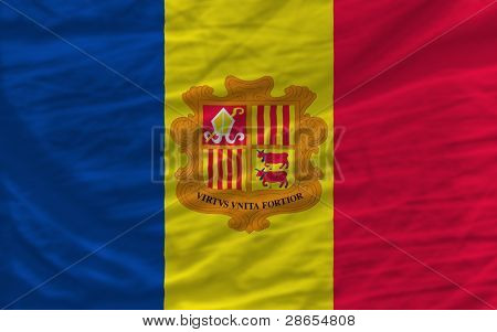 Kompletní zamával národní vlajka Andorry pro pozadí