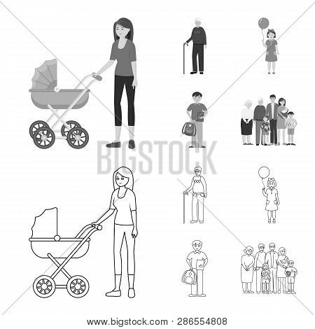 Vector Design Of Character And Avatar  Icon. Set Of Character And Portrait Stock Symbol For Web.