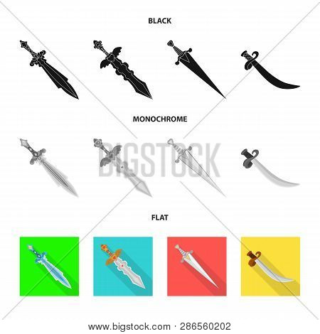 Vector Illustration Of Game  And Armor  Logo. Collection Of Game  And Blade  Vector Icon For Stock.