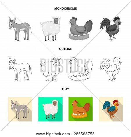 Vector Design Of Breeding And Kitchen  Icon. Collection Of Breeding And Organic  Vector Icon For Sto