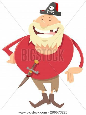 Cartoon Illustration Of Funny Pirate Fantasy Character