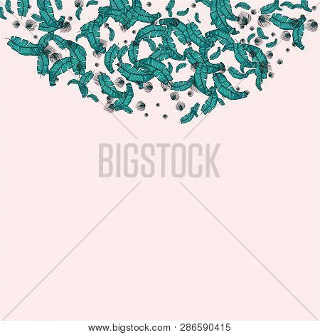 Tropical Background With Banana Leaves.banana Leaves Tropical Background.