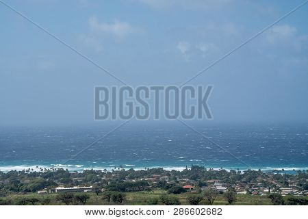Makaha Valley With Ocean On The West Coast Of Oahu