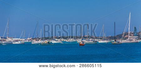 Yachts And Sailboats In Marina In Marigot, The French Side Of Saint Marting