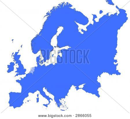 Holland placering i Europakort