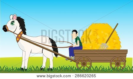 Man On With Cart Carries To Stack Network