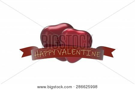 Lovely Happy Valentines Day Hearts For Happy Couple. 3d Illustration. Will You Be My Valentine?