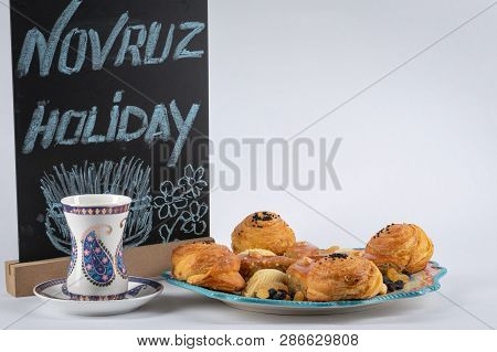 Festive Baking For The Holiday Of Navruz.shekerbura, Baklava, Puff Pastry With Salted Filling, On A 