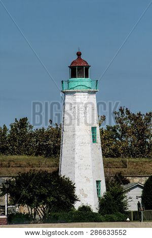Old Point Lighthouse At Hampton Virginia Built In 1802