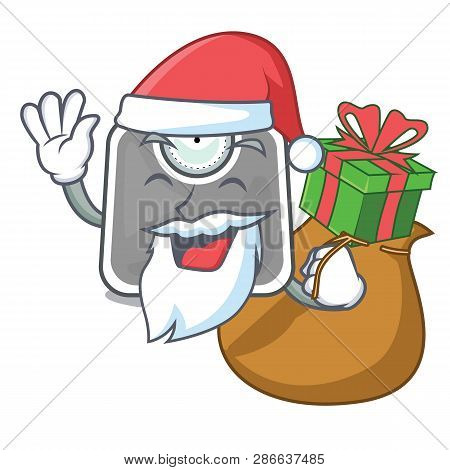 Santa With Gift Weight Scala Isolated With In Cartoons