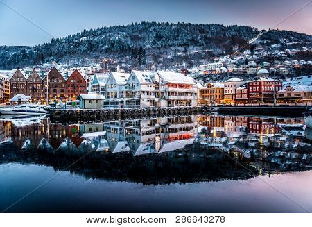 morning view on Bruges. Bergen Norway