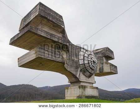 Podgaric, Croatia - December 30th 2018. The Monument To The Revolution Of The People Of Moslavina In