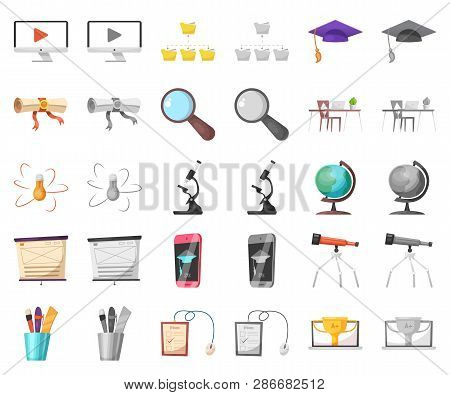 Vector Design Of Education And Learning Symbol. Set Of Education And School Stock Symbol For Web.
