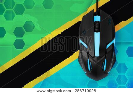 Tanzania Flag  And Computer Mouse. Concept Of Country Representing E-sports Team