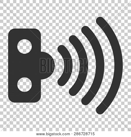 Motion Sensor Icon In Flat Style. Sensor Waves Vector Illustration On Isolated Background. Security 